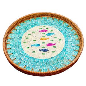 Carved Mother of Pearl <b>Tray</b> with Angel Style for Decorative Touches - Product Image 2