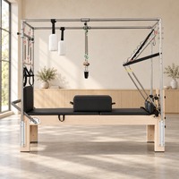 Machine de Pilates Reformer Professionnelle en Érable avec Tour Trapèze Complète en Cuir Microfibre – Équipement d'Exercice pour Instructeurs Indépendants