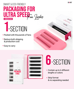 Pestañas CharmLash al por mayor, abanicos de pestañas de visón prefabricados, embalaje personalizado para cajas de pestañas, volumen sin esfuerzo, ligeras, simétricas y densas - Product Image 5