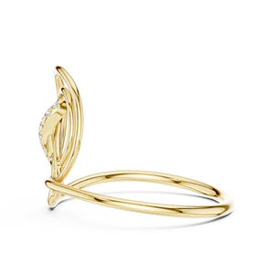 Anillo de Diamantes de Oro Sólido de 14k en Forma de Espiral para Mujer, Corte Brillante Redondo, Anillo de Compromiso Clásico, Diseño Minimalista, Anillo para Regalo - Product Image 2