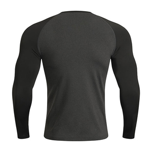 Vente en gros de rashguards à manches longues pour hommes avec logo personnalisé, compression, UPF50+, respirant, séchage rapide, fitness, gym, spandex, polyester, automne - Product Image 2