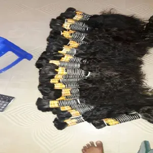Vendedor de cabelo de templo indiana cru, extensões de cabelo indiano remy da índia, cabelo humano de 100% remy virgem natural