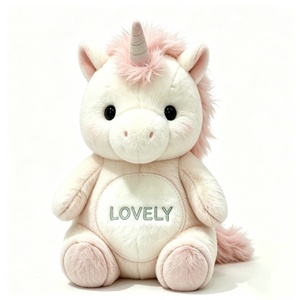 Unicornio de peluche personalizado para regalo de cumpleaños, decoración de cuarto infantil, adorable unicornio gordo con detalles en rosa para regalar. - Product Image 3