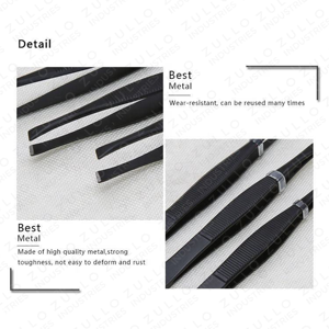 Professional Stainless Steel Slant Tip Eyebrow Tweezers with Custom Logo Non Slip Grip Precision Beauty <b>Tool</b> - Product Image 4