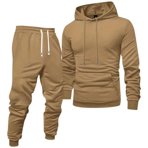 Conjunto Deportivo Personalizado OEM para Hombre, Sudadera con Capucha Beige y Pantalones Joggers, 2 Piezas - Product Image 1