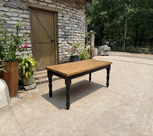 <b>Rustic</b> Brown Recycled <b>Wood</b> Oak <b>Table</b> Furniture for Home Use from VietNam Square Solid <b>Wood</b> <b>Dining</b> <b>Table</b>. - Product Image 3