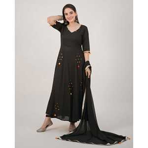 Conjunto de Traje de Chifón Negro Espejo XS - Product Image 1