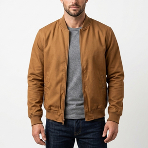 Chaqueta Bomber de Lona a Prueba de Viento para Hombre, Nueva Moda, Cuello Alto, Estilo Urbano, Colección de Invierno, Personalizable - Product Image 1