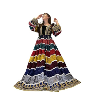 Traditional Afghan Kuchi Bridal Dress Massive Flare And Intricate Hand Stitched Tribal <b>Embroidery</b> Women Afghan Kuchi Dresses - Product Image 1