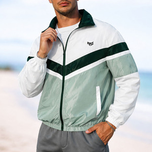 Custom Color Block Woven Nylon Reversible Waterproof Softshell <b>Running</b> Sport Zip up <b>Men's</b> Windbreaker <b>Jackets</b> Coat With Collar - Product Image 6
