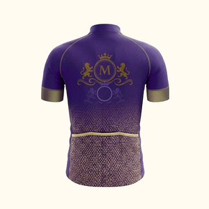 Men's Cycling Jersey Set Purple Gold Logo Print Breathable Polyester <b>Road</b> Bike Kit Adult Custom Design - Product Image 6