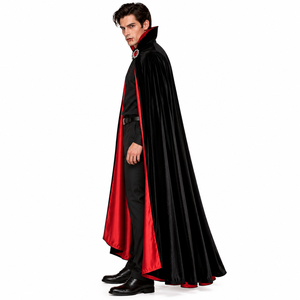 Faldas de Disfraz de Vampiro Unisex, Estilo Gótico para Halloween, Cosplay de TV y Cine, Estilo Drácula, Negro y Rojo, con Detalle en el Hombro - Product Image 3