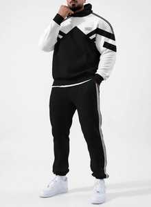ONETEN APPARELS Conjunto Deportivo con Capucha para Hombre en Blanco y Negro, Pantalones Deportivos Largos 100% Algodón - Product Image 5