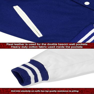 Varsity Letterman Baseball Collegiate Varsity <b>Jacket</b> With <b>Leather</b> Sleeves Varsity <b>Jacket</b> for Men - Product Image 5