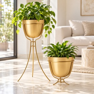 Juego de 2 Jarrones Decorativos de Primera Calidad para Mesa de Salón, Centro de Mesa Decorativo para el Hogar, Maceta Moderna de Cerámica, Elegante Juego de Regalo - Product Image 1