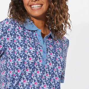 Camiseta Polo Floral para Mujer, Sublimada, Manga Corta, para Golf, Tenis, Casual, Deportiva, de Secado Rápido, Elástica, OEM - Product Image 5