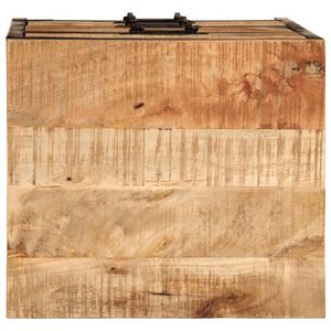 Cómoda Pequeña de Madera de Mango Rústica y Hierro, Mesita de Noche de Madera de Mango Sólida - Product Image 6