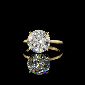 Classic IGI Certified 5 Carat Round Brilliant Cut Lab Grown Diamond Engagement Ring 14K Solid Gold Custom Solitaire Ring - Product Image 1