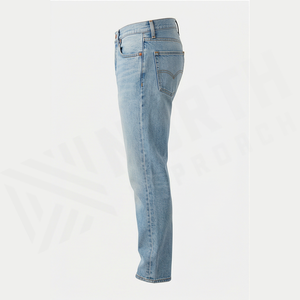 GENERSA SPORTS Jean droit pour homme en denim léger et respirant de haute qualité, style hip-hop automne, fermeture éclair unie, taille basse - Product Image 3