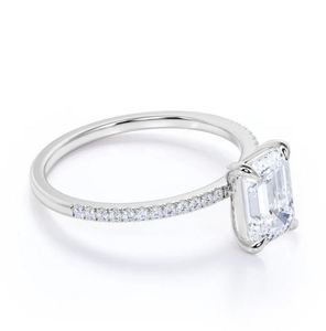 Classic 1.25 Carat <b>Emerald</b> Cut Moissanite Engagement <b>Ring</b> in Sterling <b>Silver</b> Elegant Solitaire <b>Ring</b> Minimalist Bridal <b>Ring</b> - Product Image 2