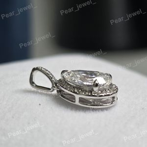 Colgante Solitario de Moissanita Corte Pera, Plata 925 con Baño de Rodio, Joyería Clásica para Compromiso de Mujer - Product Image 5