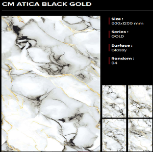 Azulejos de Porcelana Dorados de Lujo CLAYTON CERAMIC, 600x1200mm, Antideslizantes, Resistentes a los Ácidos, Hechos en Gujarat, India, para Hoteles - Product Image 1