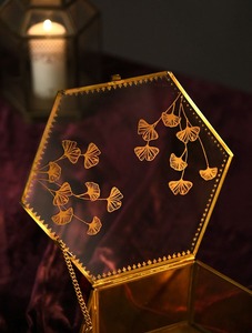 Boîte à bijoux en métal et verre pour fleurs séchées, boîte de rangement de bureau, boîte de présentation de bijoux, boîte cadeau de mariage, cadeau de fête - Product Image 5