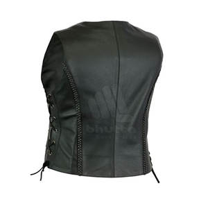 Chaleco de Cuero para Mujer al por Mayor, Personalizado, Resistente al Viento, Ecológico, Transpirable, de Alta Calidad - Product Image 2