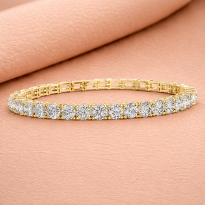 Pulsera de tenis con diamantes de corte esmeralda baguette para mujer, joyería nupcial de lujo para la muñeca, certificado IGI, oro de 14 quilates, plata, oro rosa, regalo - Product Image 1