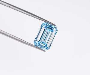 Diamant bleu fantaisie certifié IGI, cultivé en laboratoire, taille émeraude, diamant CVD en vrac, VS VVS, diamant créé en laboratoire pour la fabrication de bijoux fins - Product Image 2