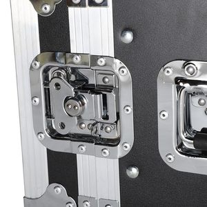 Armadio per Attrezzature DJ a Singolo Strato 6U con Doppia Porta, Nero e Argento, 19 Pollici, per Sistemi da Palco - Product Image 6
