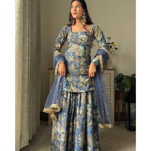 Conjunto de ropa de fiesta de mujer de diseño superior inferior elegante Dupatta - Product Image 6