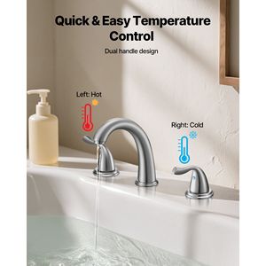 Set Rubinetto a Cascata Romano a 2 Maniglie con Montaggio su Bordo Vasca per Vasche da Bagno a 3 Fori - Product Image 6