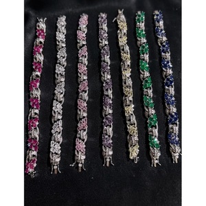 Stylish Premium Quality Brass <b>Silver</b> Plated Diamond CZ Zircon Openable <b>Charm</b> <b>Bracelet</b> for Women Party Wear Occasion - Product Image 1