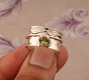 Wholesale 925 Sterling <b>Silver</b> Peridot Band <b>Ring</b> Plain Solid <b>Silver</b> <b>Ring</b> for Women & <b>Men</b> High Quality Mirror Polish Stackable Ban - Product Image 4