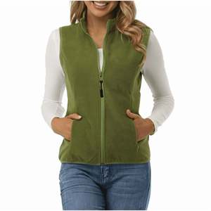 Nuevo Chaleco Térmico de Moda para Exteriores, Grueso, de Forro Polar, con Cremallera, Varios Colores, Deportivo, para Yoga, sin Mangas, con Patrón Sólido - Product Image 1