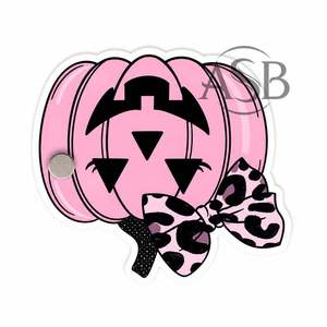 Pink Pumpkin Bow Halloween Lash Tile With Magnets Leopard Print Bow Pumpkin Spooky Halloween Lash <b>Tray</b> Custom Logo - Product Image 4