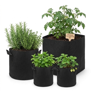 Premium Coconut Coir Pith and Husk Chips Mix Non Woven Fabric Black Grow Bag With Handle for Hydroponic Farming, <b>Greenhouse</b> - Product Image 5