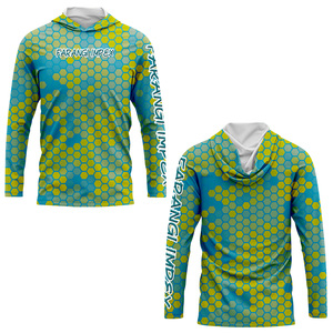 เสื้อตกปลาแขนยาวแบบแห้งเร็ว กันน้ำ กันลม ดีไซน์สีน้ำเงินทะเล ผลิตตามสั่ง OEM - Product Image 2