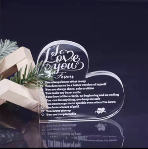 2025 bloque acrílico en forma de corazón personalizado recuerdo grabado con láser personalizado para regalos, aniversarios y decoración del hogar - Product Image 6
