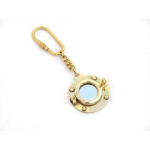 พวงกุญแจทองเหลืองโบราณรูปวงล้อเรือและสมอเรือ พร้อมตัวล็อคแบบเกลียว - Product Image 4
