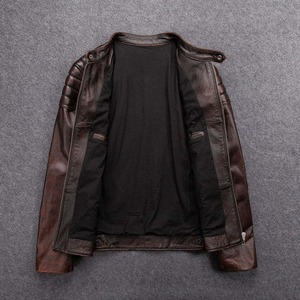 Design Your Own Coated Stand Collar Vintage Hooded <b>Leather</b> <b>Jackets</b> High Quality Men's <b>Long</b> Sleeve Varsity <b>Jacket</b> in Best Price - Product Image 6