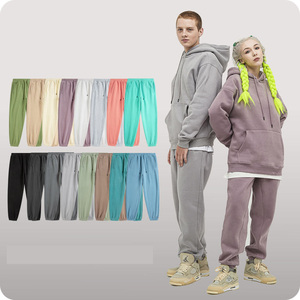 Men's Blue Woolen Polyester/Cotton Lightweight Eco-friendly Sporty Windproof Sweatpants Elastic Waist Casual Joggers Pockets - Product Image 6