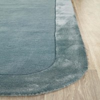 Tapis de luxe bleu en peluche, doux, en viscose et laine, moderne, tufté, pour salon, chambre, tapis d'intérieur confortable, décoration minimaliste