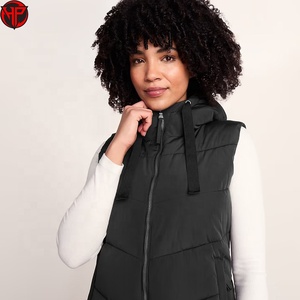 Chaqueta de plumón con capucha para mujer, chaleco acolchado, ropa de abrigo de invierno, chaqueta larga con cremallera, chaqueta larga de plumón con capucha - Product Image 5