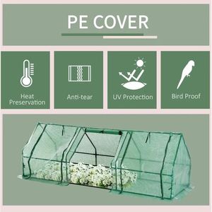 Serre tunnel portable mini 9 L x 3 W x 3 H pour extérieur avec portes zippées et bâche anti-UV/anti-eau pour jardin - Product Image 5