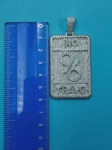 Pendentif Lettre Personnalisée en Argent 925 Plaqué Or 18K avec Moissanite Certifiée Ronde de Luxe, Bijou de Mode Hip Hop - Product Image 1