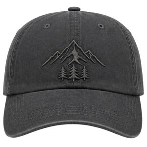 Casquette de baseball brodée Charcoal Mountain, ajustable, en coton, style Dad Hat, pour activités de plein air, randonnée, sport décontracté, unisexe, OEM ODM, vente en gros - Product Image 1