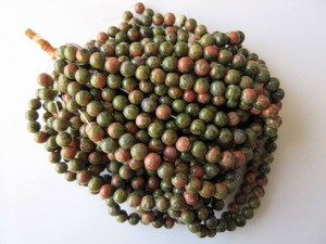 Perles de pierre gemme naturelle Unakite à grand trou, lisses et rondes, pour la fabrication de bijoux, en fil, pierres brutes, taille de perçage - Product Image 6