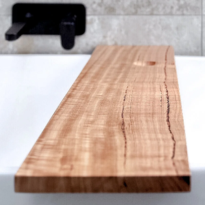 Porte-accessoires de bain en teck massif avec support pour tablette et porte-vin - Product Image 5